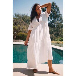 NWT Anthropologie ivory white gauze Kallie maxi dress